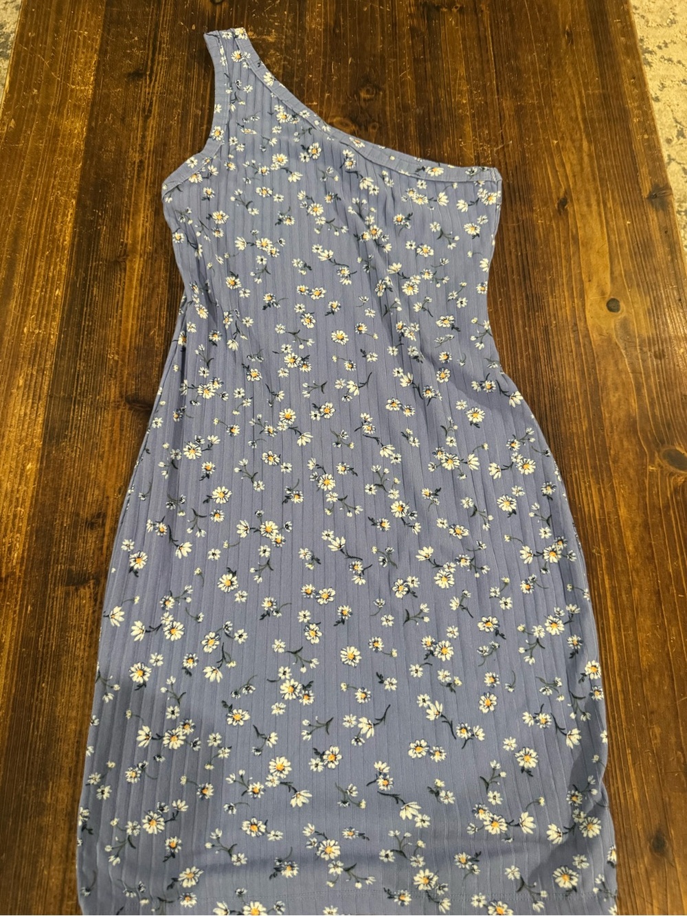 Rue21 One-Shoulder Lavender Blue Daisy Print Dress